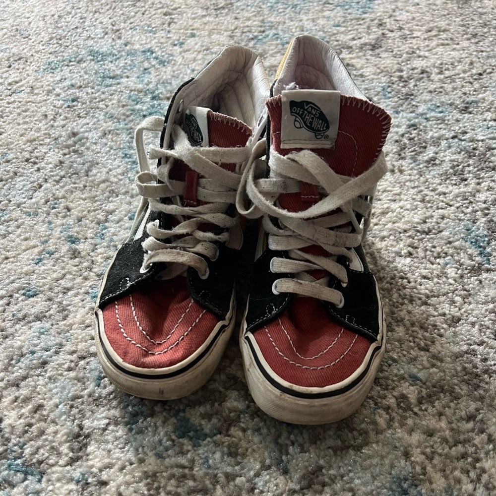 Color block high top vans